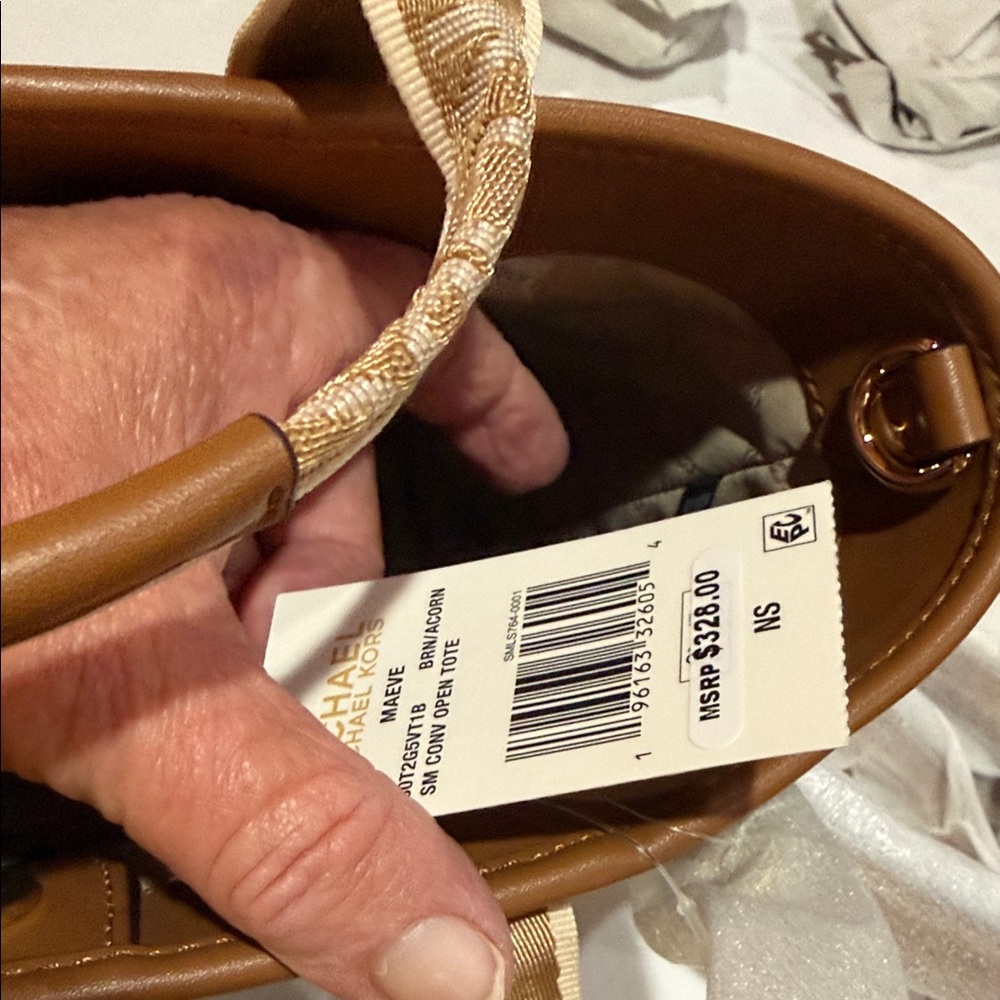 Michael Kors Brown and Tan Signature Logo Tote - Picture 9 of 10